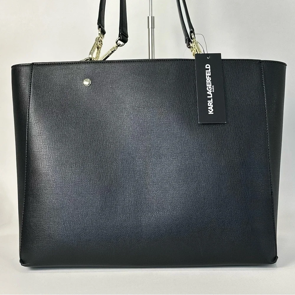 NEW Karl Lagerfeld Paris Adele Tote Carryall Bag in Black